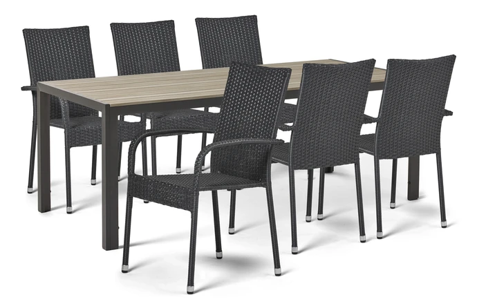 Village, Utegrupp med bord och 6 karmstolar