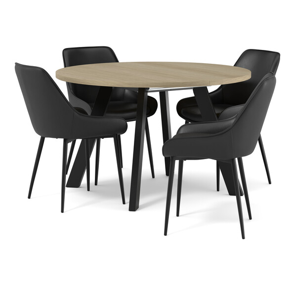 Nomad - Matgrupp med 4 stolar Leon - Svart