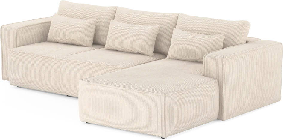 Ide - Bäddsoffa 3-sits med schäslong höger - Vit