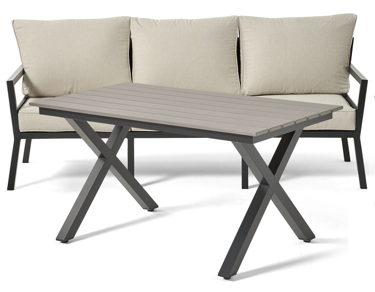 Maxime - Utegrupp med soffa och bord - Svart