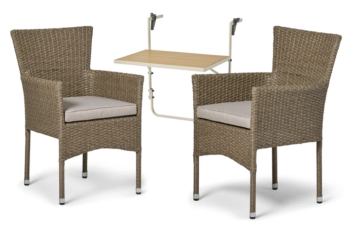 Piccolo/Village, Utegrupp med bord och 2 utefåtöljer