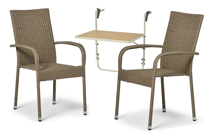 Piccolo/Village, Utegrupp med bord och 2 karmstolar