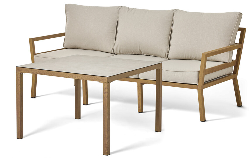 Maxime - Utesoffa med bord L 90 cm - Brun