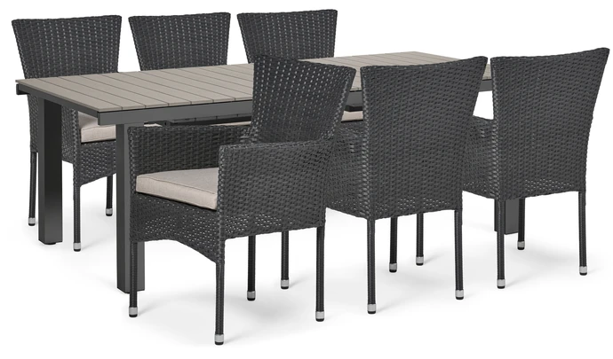 Modena/Village, Utegrupp med bord och 6 utefåtöljer