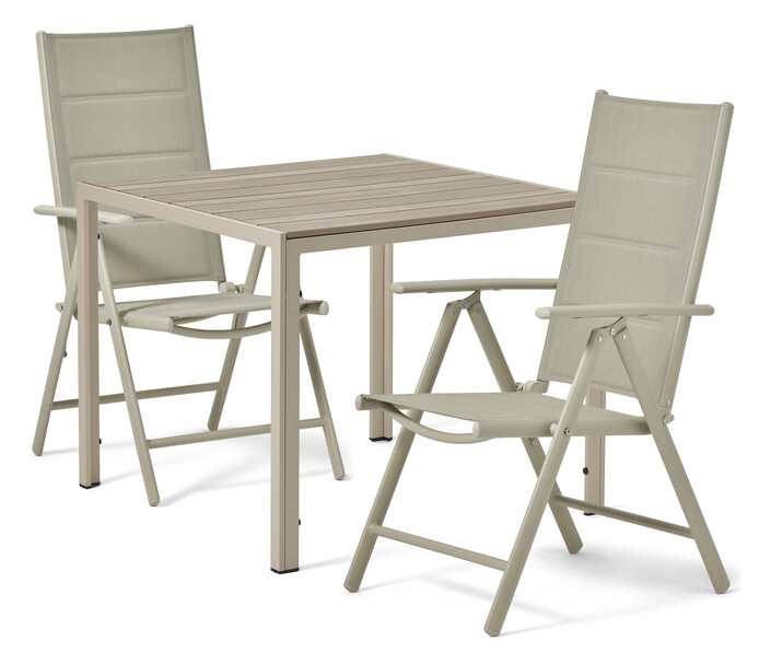 Village/Lazio - Utegrupp med bord och 2 positionsstolar - Beige