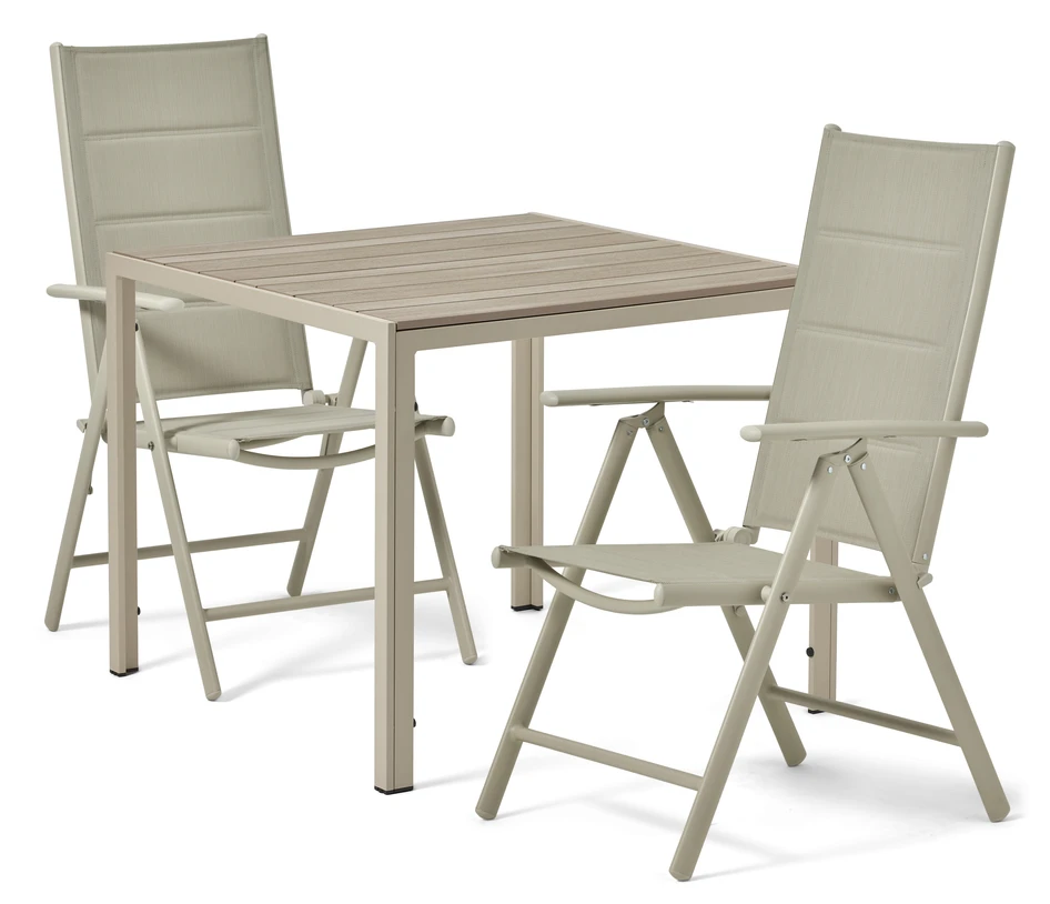 Village/Lazio - Utegrupp med bord och 2 positionsstolar - Beige