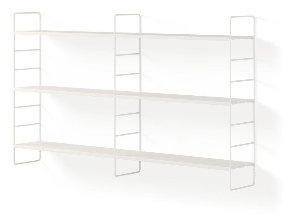 Wera - Vägghylla byggbar med 3 konsoler & 6 hyllplan, 120x18x69,4 cm - Vit