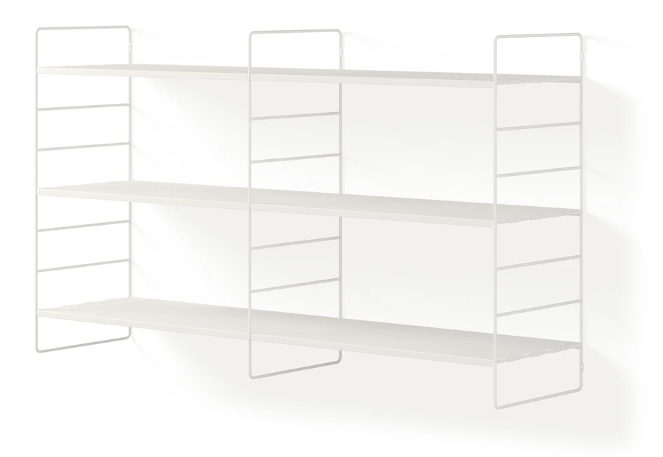 Wera - Vägghylla byggbar med 3 konsoler & 6 hyllplan, 120x30x69,4 cm - Vit