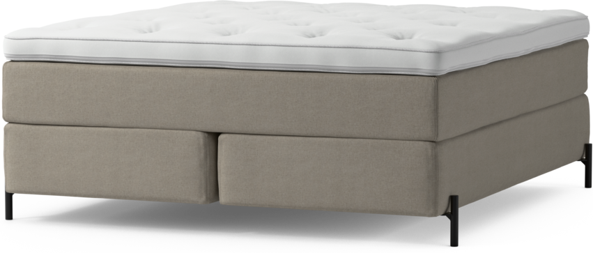 Delux Exclusive - Kontinentalsäng, dubbelsäng med bäddmadrass och sängben - Beige