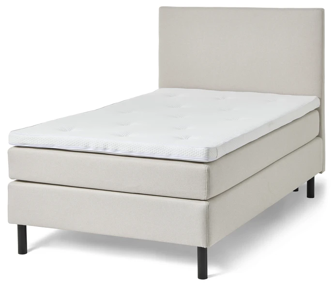 Dunö, Kontinentalsäng, enkelsäng med bäddmadrass, sänggavel och sängben