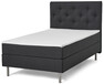 Ljusdal - Kontinentalsäng, enkelsäng med bäddmadrass och pikerad sänggavel - Svart