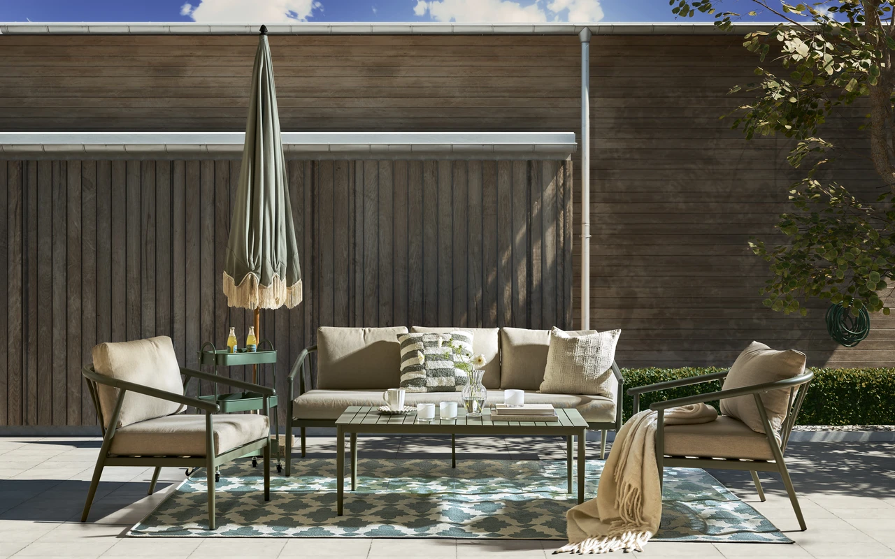 Rollo - Rullvagn med 3 hyllplan, utomhuslack - inspiration