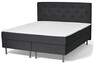Ljusdal - Kontinentalsäng, 160-180 cm dubbelsäng med bäddmadrass och pikerad sänggavel - Svart