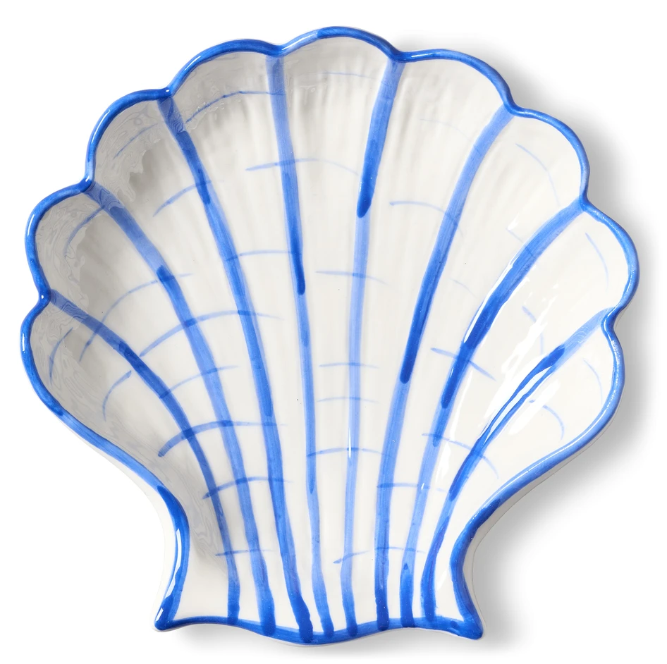 Seashell - Fat, 18,5x19x4,3 cm - Blå