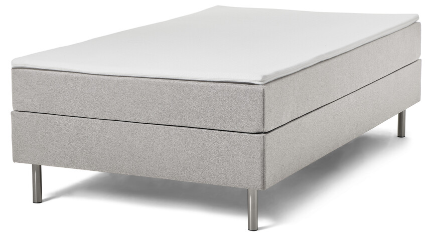 Ljusdal - Kontinentalsäng, 120-140 cm enkelsäng. - Grå