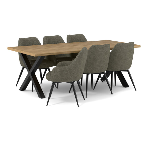 Eastwood - Matgrupp med 6 stolar Edin - Beige