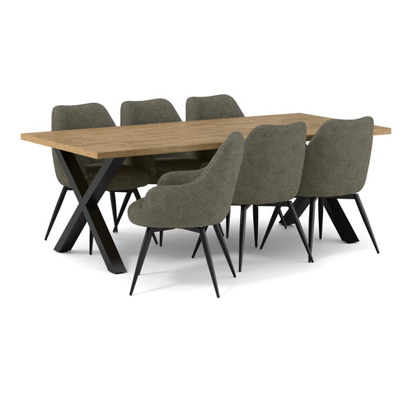 Eastwood - Matgrupp med 6 stolar Edin - Beige