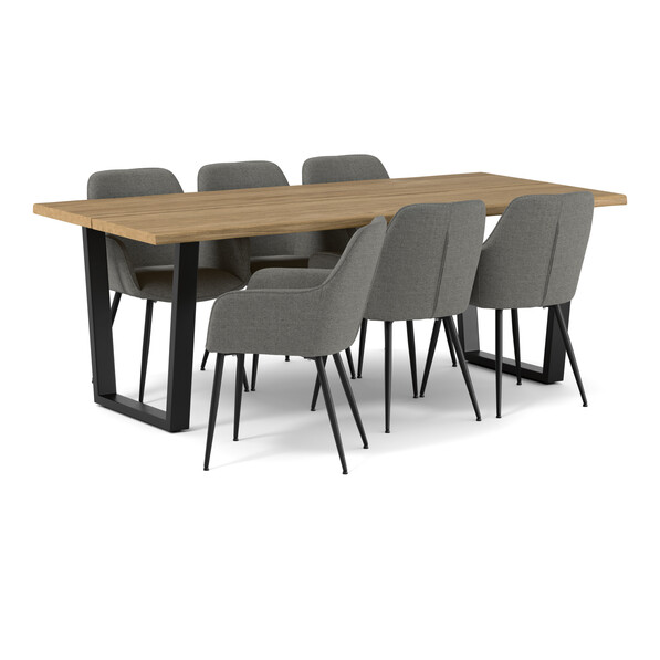 Eastwood - Matgrupp med 6 karmstolar Milla - Beige