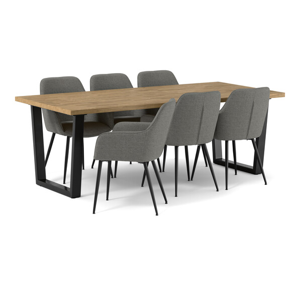 Eastwood - Matgrupp med 6 karmstolar Milla - Beige