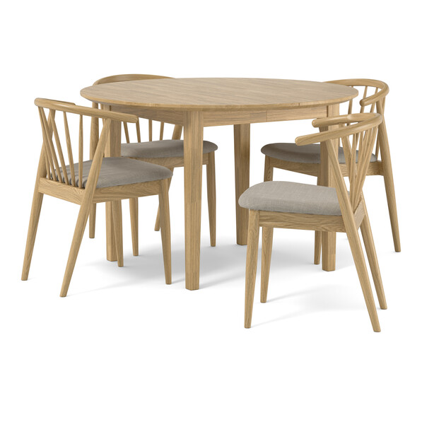 Ekerö - Matgrupp med 4 stolar Sixten - Beige