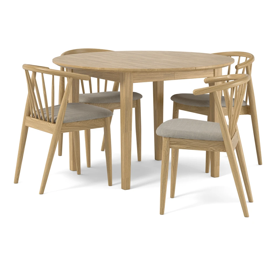 Ekerö - Matgrupp med 4 stolar Sixten - Beige