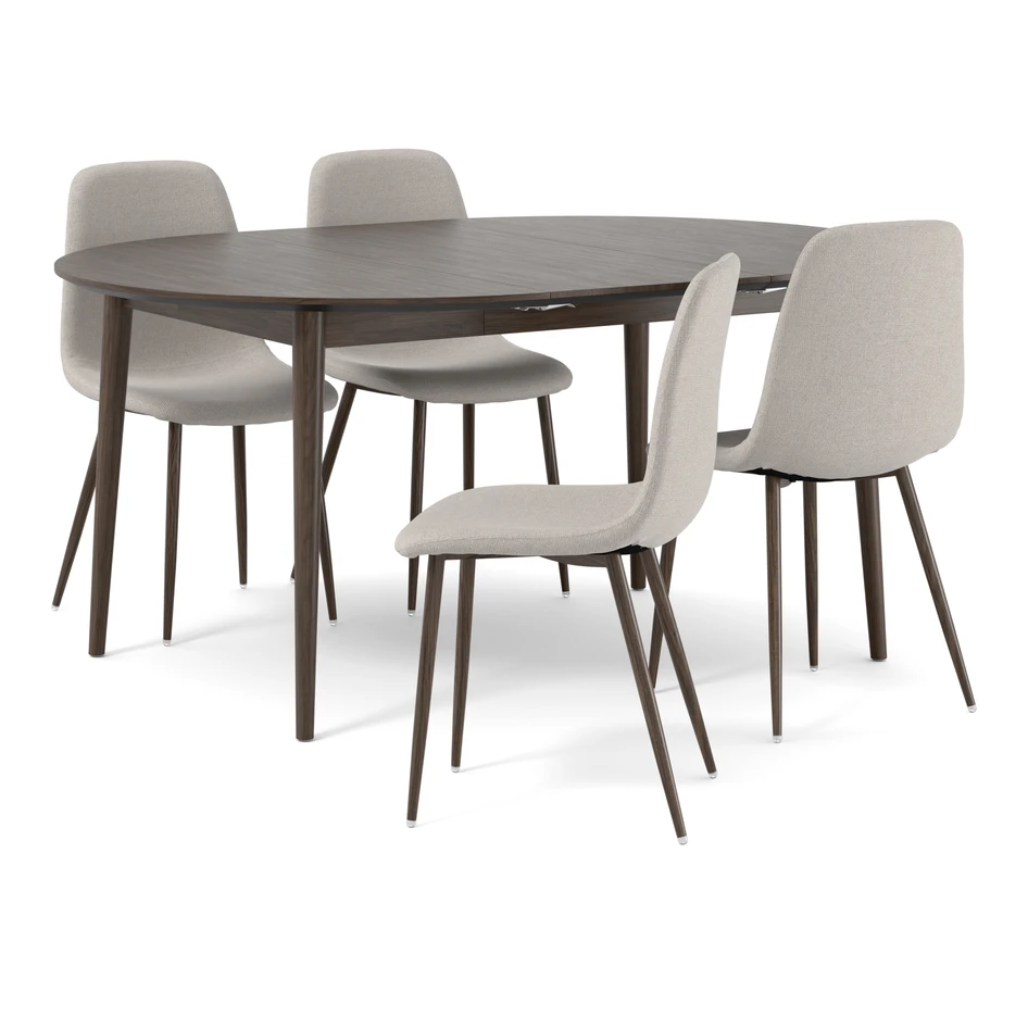 Harry - Matbord med 4 stolar Tracy - Beige