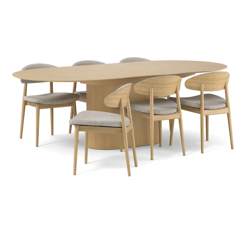 Judit - Matgrupp med 6 stolar Canape - Beige