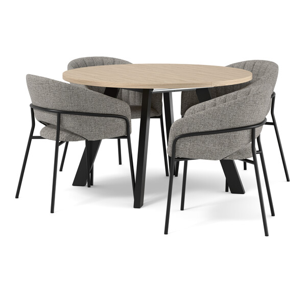 Nomad - Matgrupp med 4 karmstolar Selina - Brun