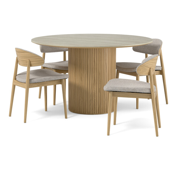 Astrid - Matgrupp med 4 stolar Canape - Beige