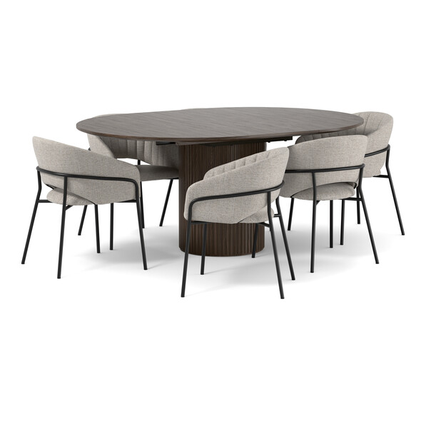 Astrid - Matgrupp med 6 karmstolar Selina - Beige