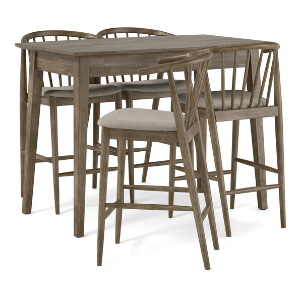 Ekerö - Matgrupp med 4 barstolar Sixten - Brun