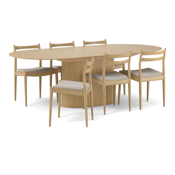 Judit - Matgrupp med 6 stolar Ines - Beige