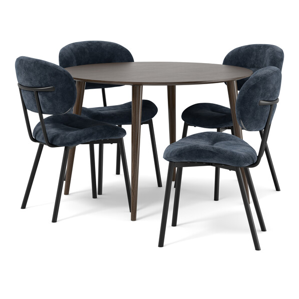 Plaine - Matgrupp med 4 stolar Carol - Blå