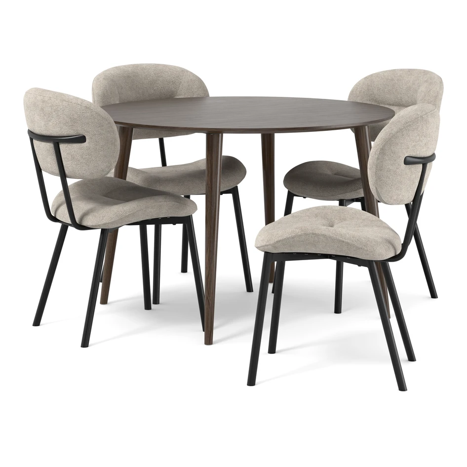 Plaine - Matgrupp med 4 stolar Carol - Beige