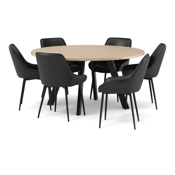 Nomad - Matgrupp med 6 stolar Leon - Svart