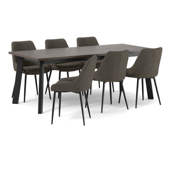 Nomad - Matgrupp med 6 stolar Leon - Brun