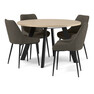 Nomad - Matgrupp med 4 stolar Leon - Brun