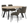 Nomad - Matgrupp med 4 stolar Leon - Brun