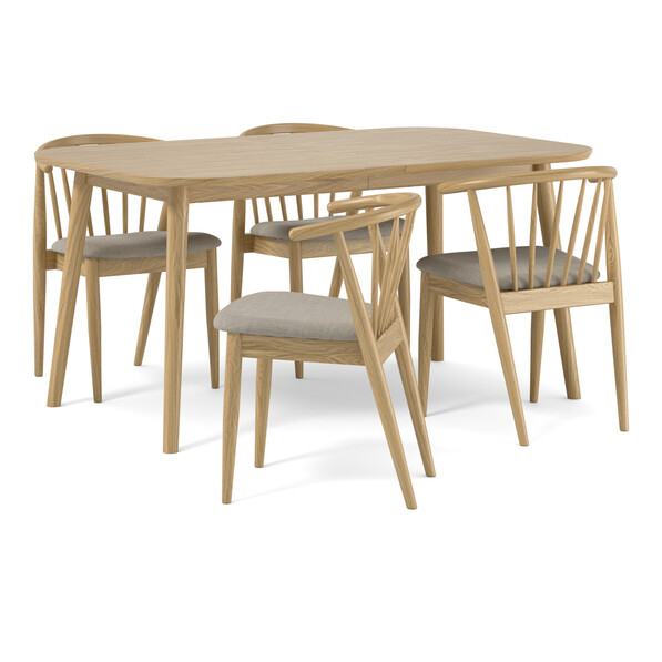 Sixten - Matgrupp med 4 stolar Sixten - Beige