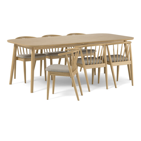 Sixten - Matgrupp med 6 stolar Sixten - Beige