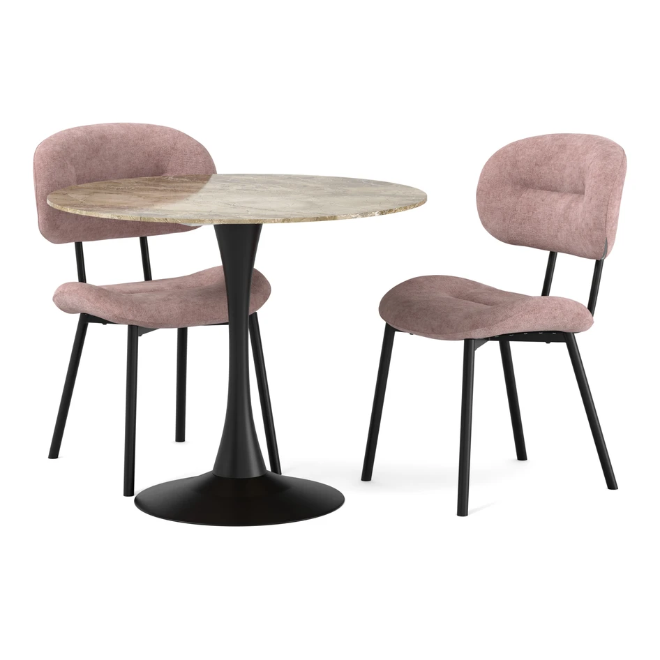 Kali - Matgrupp med 2 stolar Carol - Rosa