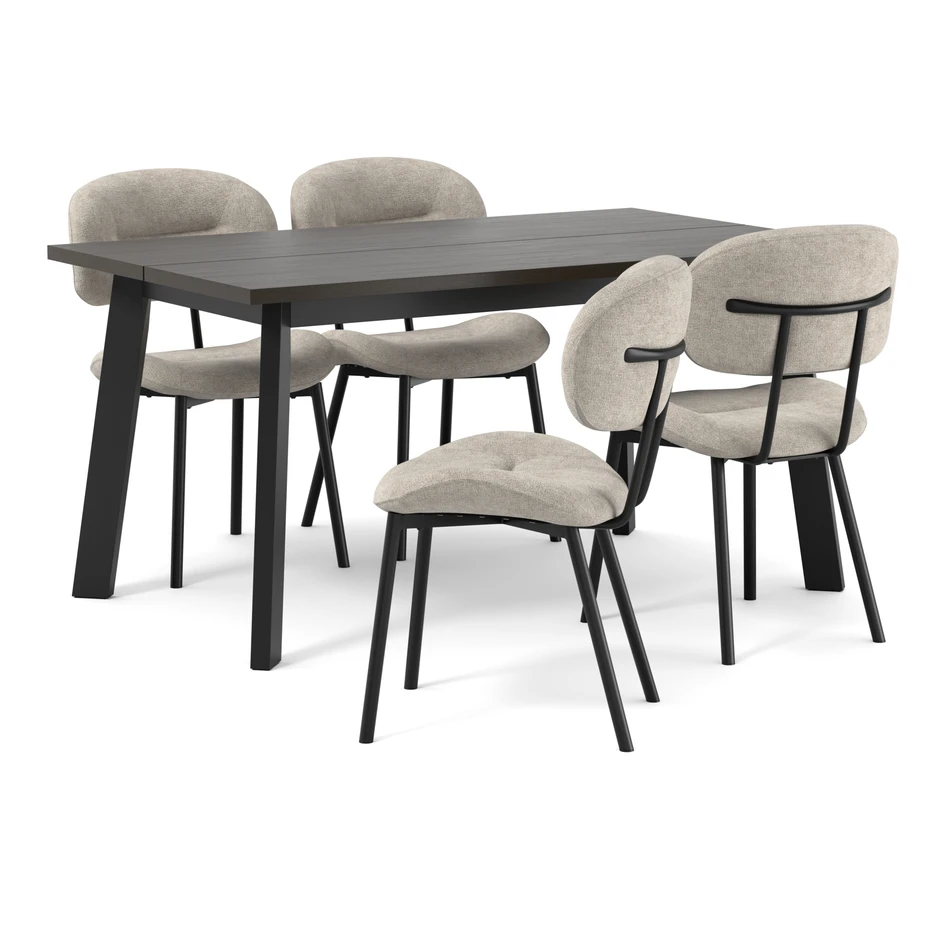 Nomad - Matgrupp med 4 stolar Carol - Beige