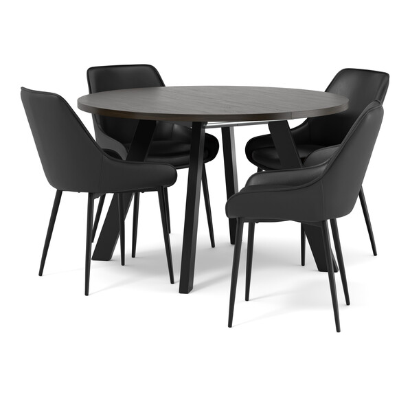Nomad - Matgrupp med 4 stolar Leon - Svart