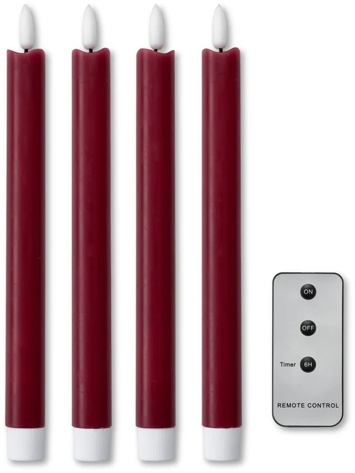 Skimra, LED-ljus, 4-pack,, H 25 Ø 2,2 cm, timer och fjärrkontroll