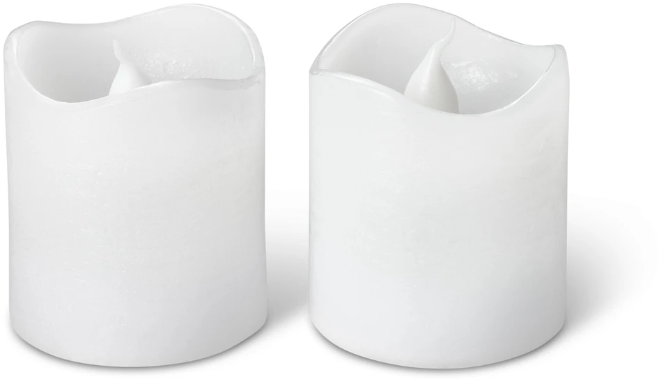 Lumi - LED-ljus, 2-pack, H 5 Ø 4,5 cm, timer - Vit