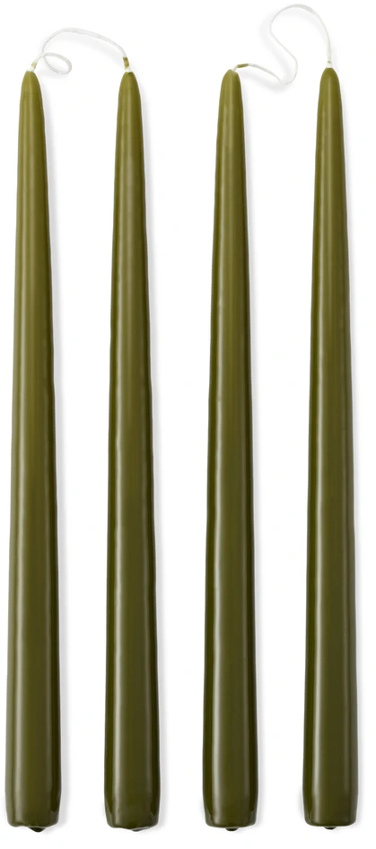 Antique - Lackade antikljus, 4-pack, H 30 Ø2,2 cm - Grön