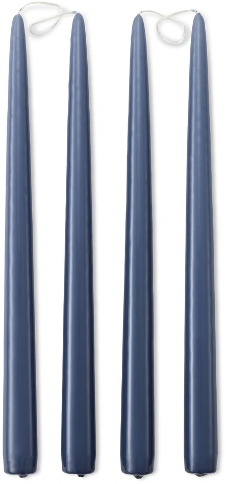 Antique - Lackade antikljus, 4-pack, H 30 Ø2,2 cm - Blå