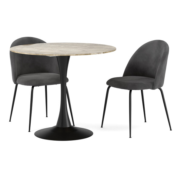 Kali - Matgrupp med 2 stolar Kiwi - Brun