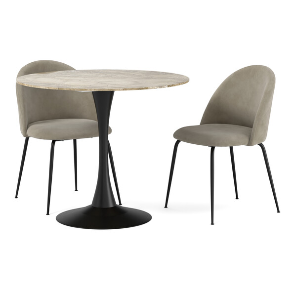 Kali - Matgrupp med 2 stolar Kiwi - Beige