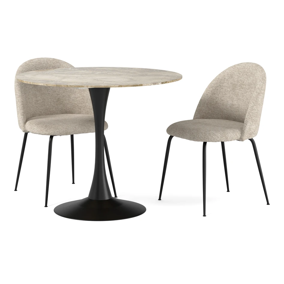 Kali - Matgrupp med 2 stolar Kiwi - Beige